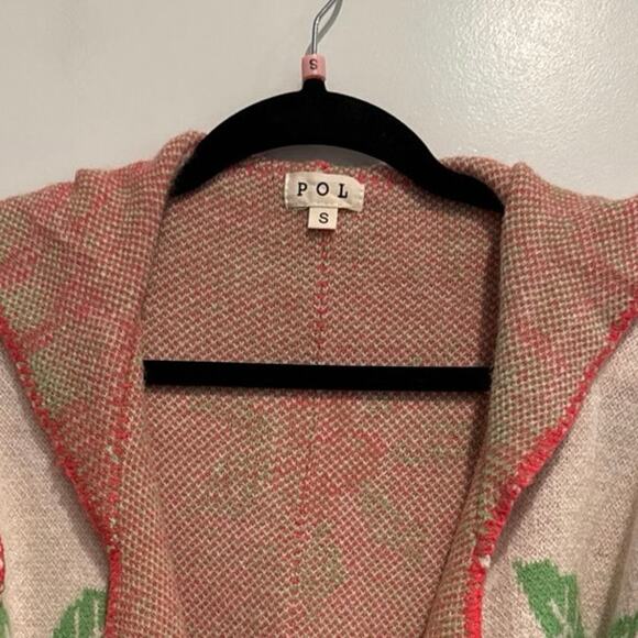 MSRP $129 ✨ POL Belted Hooded Sweater Cardigan – Rose Floral | Size S to L ✨ - Picture 5 of 7